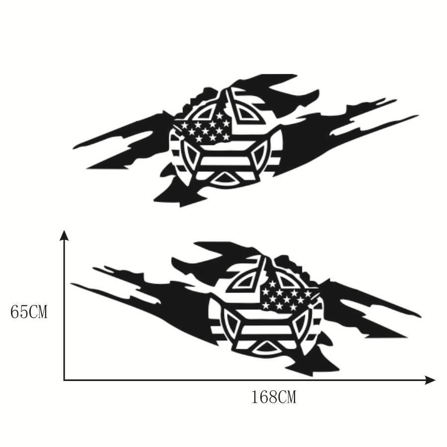 2x Car Body Side Door Stickers Army Military Star Style Decals For Jeep Wrangler