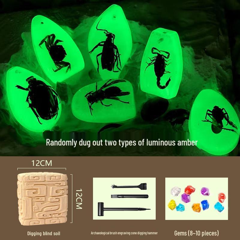 Nezha Ao Bing Archaeological Mystery Box: Kids' DIY Treasure Hunt & Gem Excavation Toy