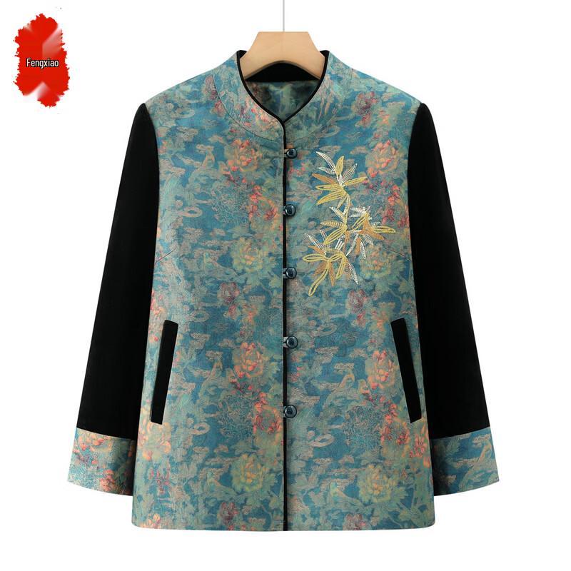 Festive Chinese Style Spring Jacket for Elderly Women