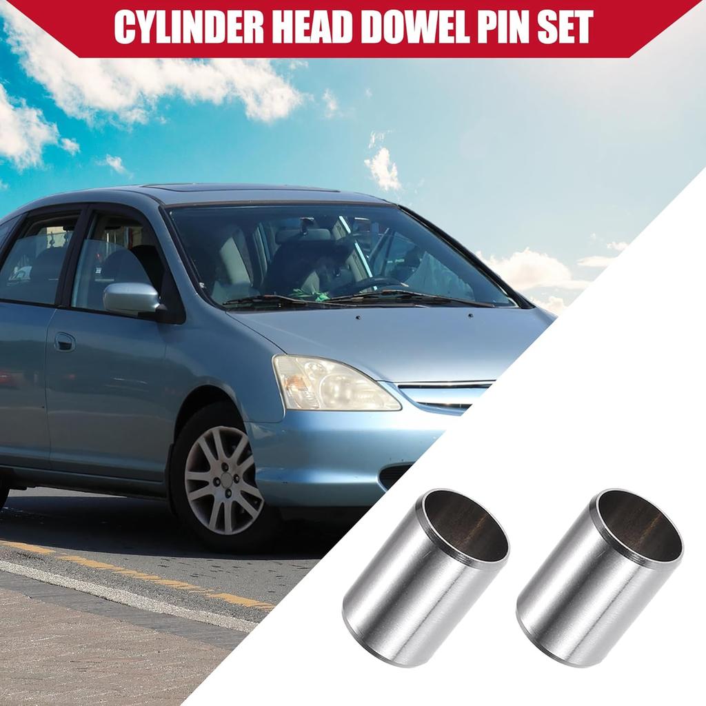 No.9430114200 / Engine Cylinder Head Location Dowel Pin for Honda Accord 1976-2020 / Durable / Metal / 2 Pcs / Silver Tone