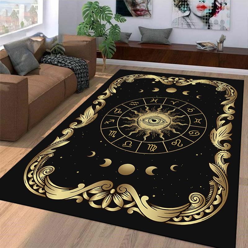 Mysterious Gold Eye Zodiac Rug Suitable for use as an anti-slip game mat for living room and bedroom sofas