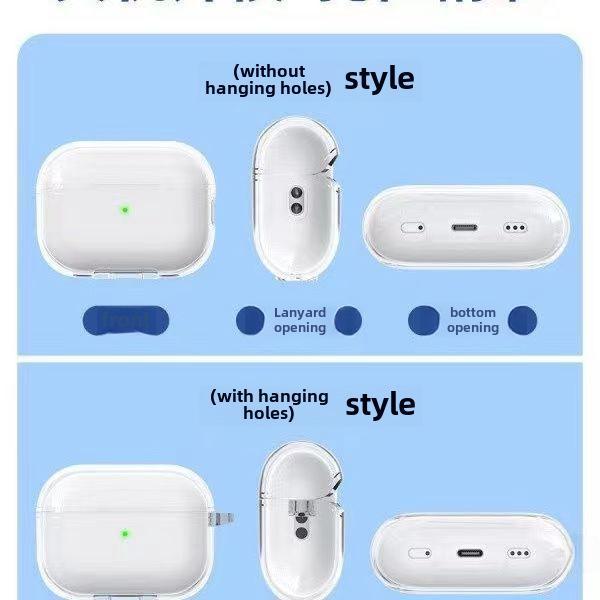 Compatible Transparent TPU Earphone Case for AirPods 4th Generation & AirPods Pro 2nd Generation