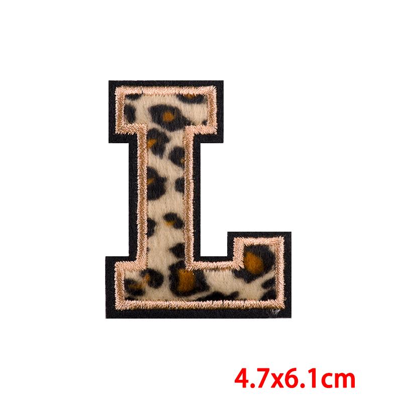 Leopard Print Letters Patch Iron On Patches For Clothing DIY Brand Name Patches On Clothes Fusible Patch For Clothes Stickers