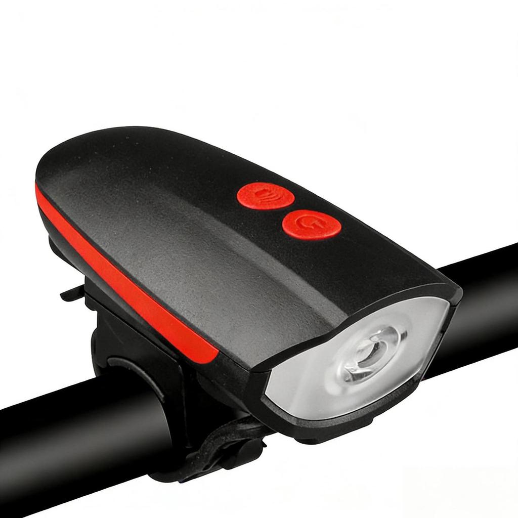 "USB Chargeable Bicycle Horn & Headlight for Night Riding - High-Brightness Warning Light for Mountain Bikes"