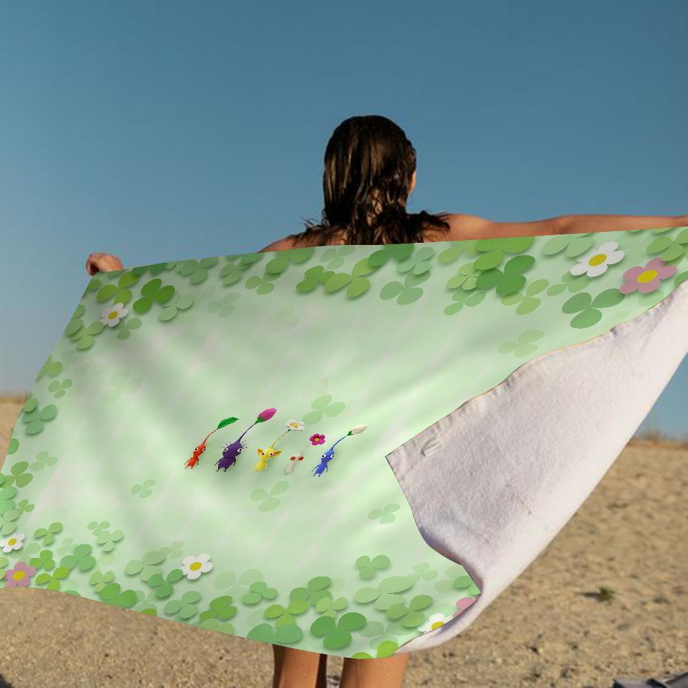 Pikmin Game Microfiber Blanket Quick Drying Beach Towels Oversized Printing Super Absorbent Pool Towel Blanket