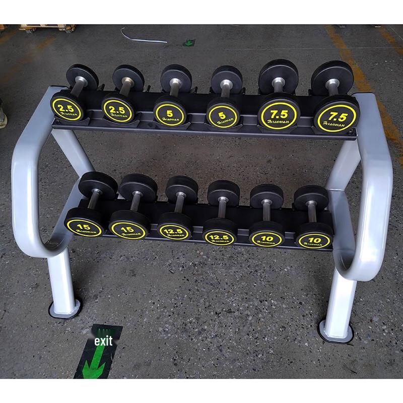 Fixed Rubber Dumbbell Set with Rack