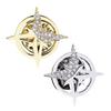 Brooch Six-Pointed Star Alloy Brooch Sparkling Rhinestones Inlaid Suit Corsage Shirt Collar Pin Personalized Badge Buckle