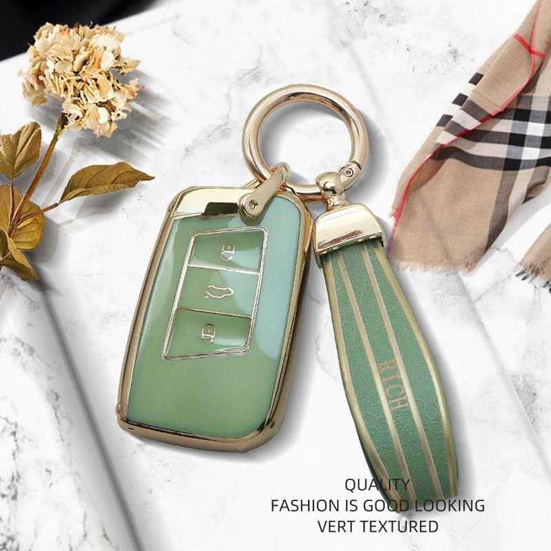 Luxurious Remote Key Case Cover For Volkswagen VW Magotan Passat B8 Golf Polo Tiguan For Skoda Superb For Seat Car