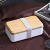 ZISIZ Microwave Safe Wood Grain Lunch Box Set