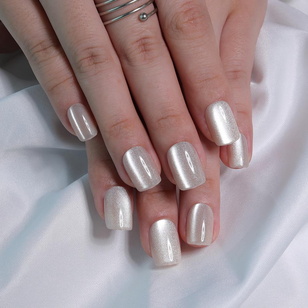 31 Colors Advanced Flash Cat Eye Short Square Press-On Nails - 30PCS Box