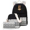 Stylish Premium Quality 3pcs/set Backpack Women Travel Bookbags School Bags For Teenage Girls