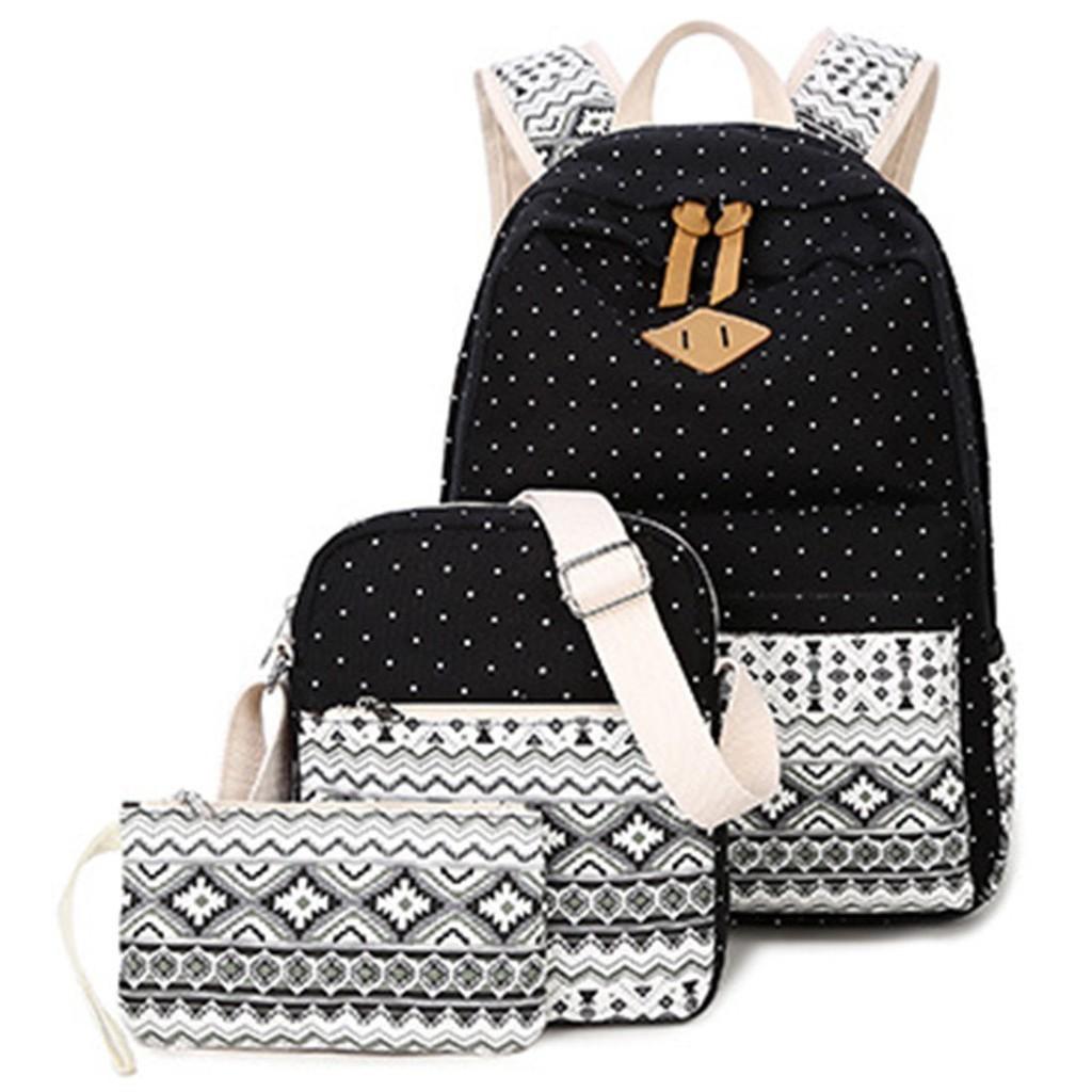 Stylish Premium Quality 3pcs/set Backpack Women Travel Bookbags School Bags For Teenage Girls