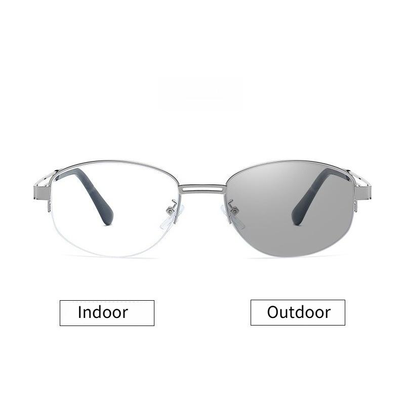 

New Fashionable High-Definition Photochromic Myopia Glasses Versatile Comfort Eyewear Unisex Minus Diopter 0 To -4.0 0 серебряный