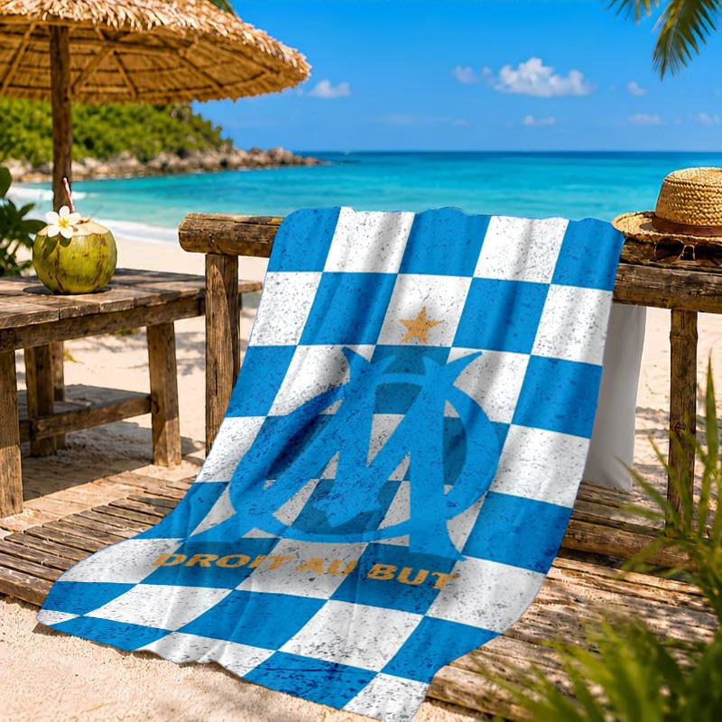 Flame Logo Design Printed Microfiber Beach Towel, Soft And Absorbent, Quick-Dry, Ideal for Summer Travel, Beach Essential, Swimming Pool