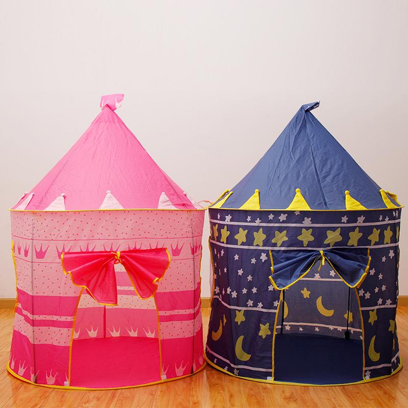 Tragbare Faltzelte für Babys und Kleinkinder, Schloss, Kinder, Rosa, Blau, Spielhaus, Camping-Spielzeug, Geburtstag, Weihnachten, Outdoor-Geschenke, Zimmerdekoration
