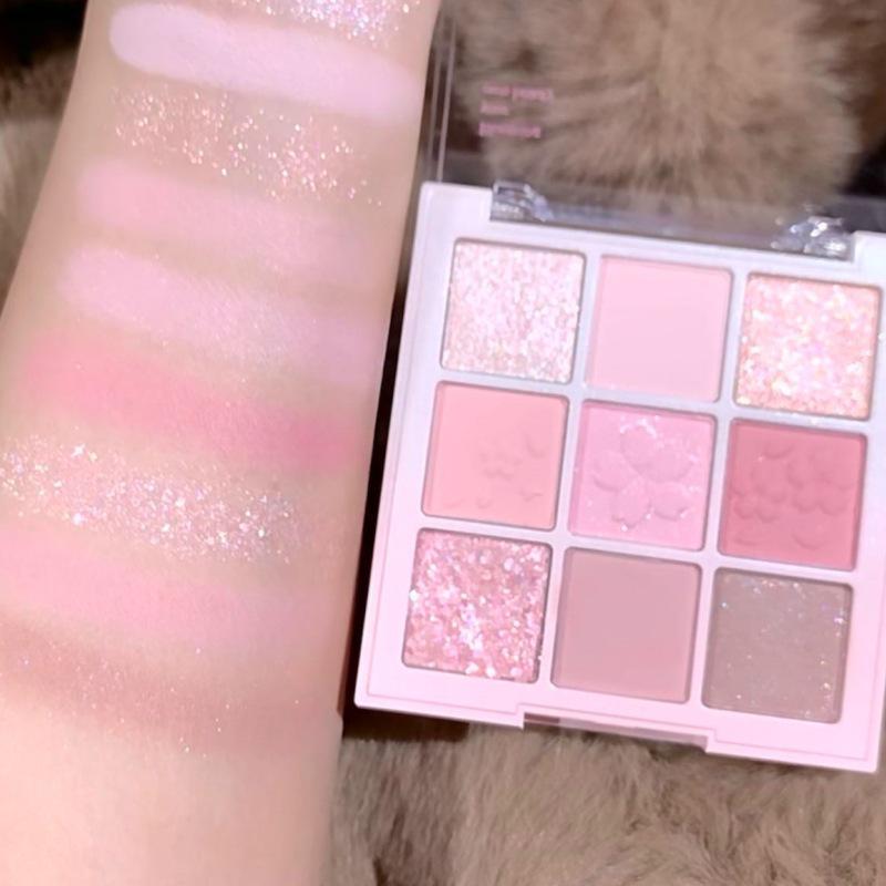 KAPEL Lucky Cherry Blossom Nine-Color Eyeshadow & Blush Palette - Spring Limited Edition Pink