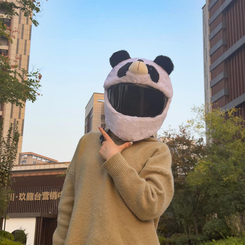 Motorcycle Full Helmet Cover Cartoon Plush Animal Helmet Cover Fabric Protection Funny Helmet Cover Motorcycle AccessoriesSpeed Sensors 6