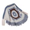 Women's Fashion Colorful Plaid Knitted Tassel Cape Casual Loose Sweater Cape