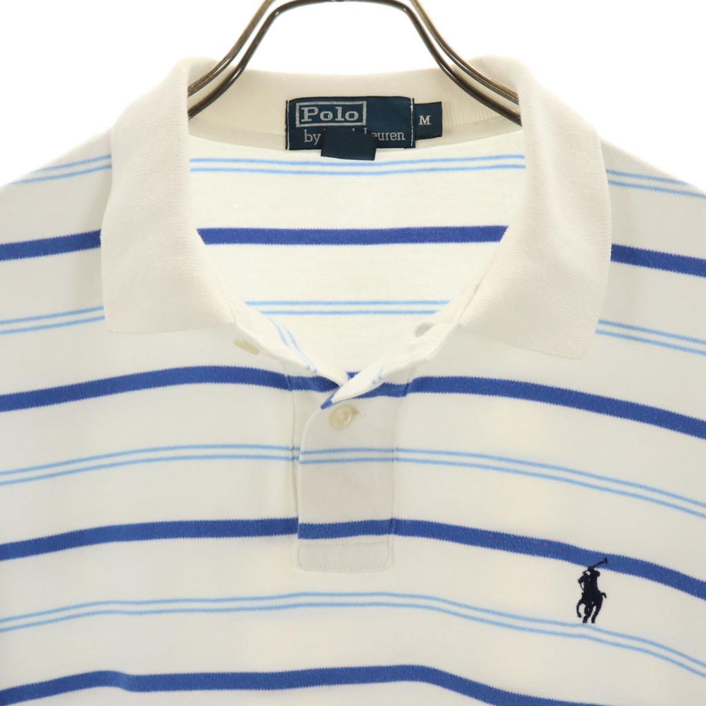 Polo von Ralph Lauren Bordürenmuster Kurzarm Poloshirt M weiß Herren Gebraucht