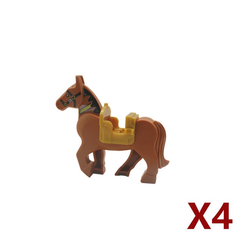 Medieval Soldier Figures Building Block War Horse Jungle Adventure Beast War Wolf Military Waffen Helmet  Armor Sets Blocks Toys