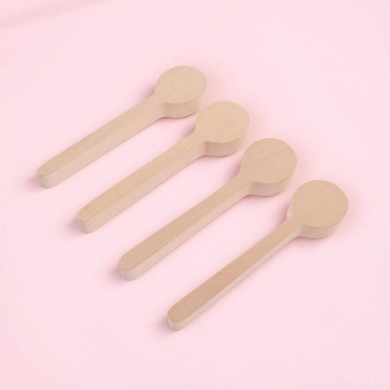 4Pcs Unfinished Wooden Spoons DIY Craft Kit Handmade Spoon Carving Materials for Kitchen Decoration Supplies Handmade Spoons