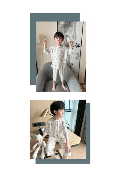 Youkesi Mädchen Klimatisierte Sommer-Pyjamasets, Alter 3-15, Größe 80-160cm, Set mit 3/4-Ärmel und Hose