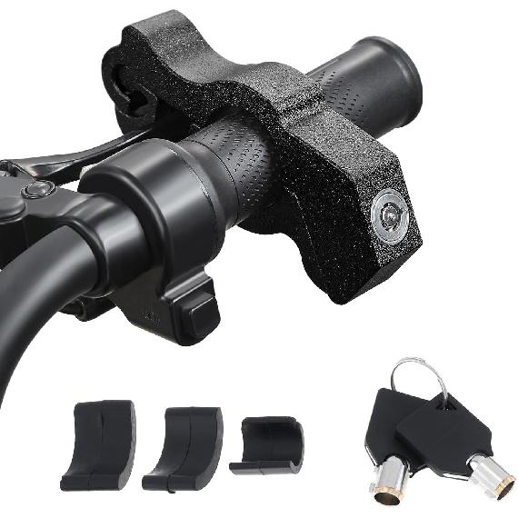 Motorcycle Anti Theft Lock, Heavy Duty Front Brake Lock, Throttle Large Black