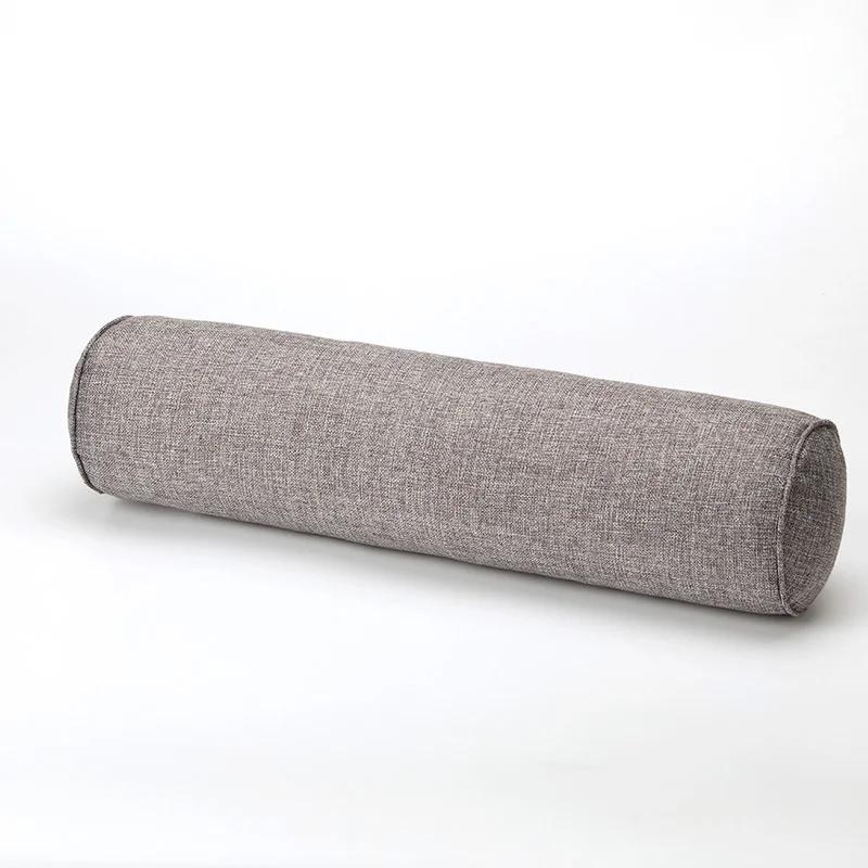 Solid Color Round Removable Washable Lumber Cushion Pillow Bed Roll Cushion Head Leg Back Support Light Travel Column Pillow