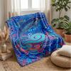 Ocean Love Dolphins Theme Blanket Lightweight Warm Flannel Blanket Decorative Throw Blanket for Home Decoration
