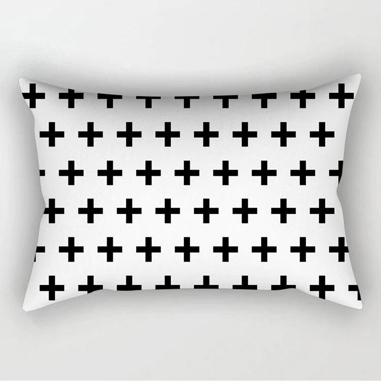 

30X50 см черно-белые чехлы для подушек, современные скандинавские геометрические простые наволочки на талию, диван, сиденье, кровать, декоративные декоративные подушки 30X50cm