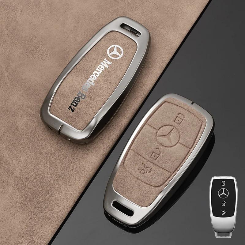 Car Sticker Car Metal Label Styling Key Case Cover Shell For Mercedes Benz A C E S G Class GLC CLE CLA GLB GLS W177 W205 W213 W2
