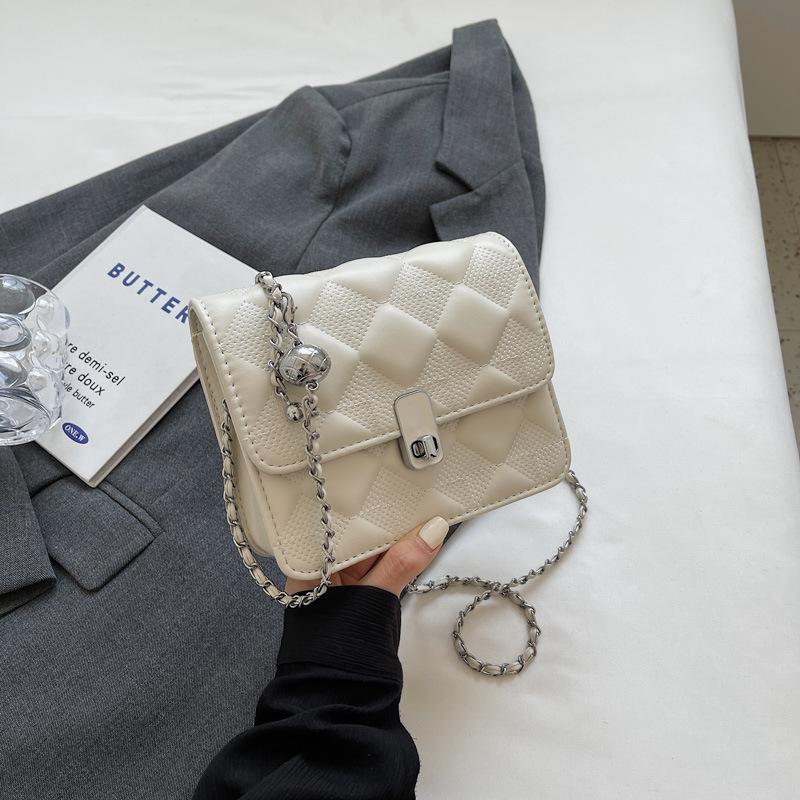 Small Bag Women's New Fashion High-end Fashion Diamond Shoulder Bag Chain Messenger Bag Small Square Bag