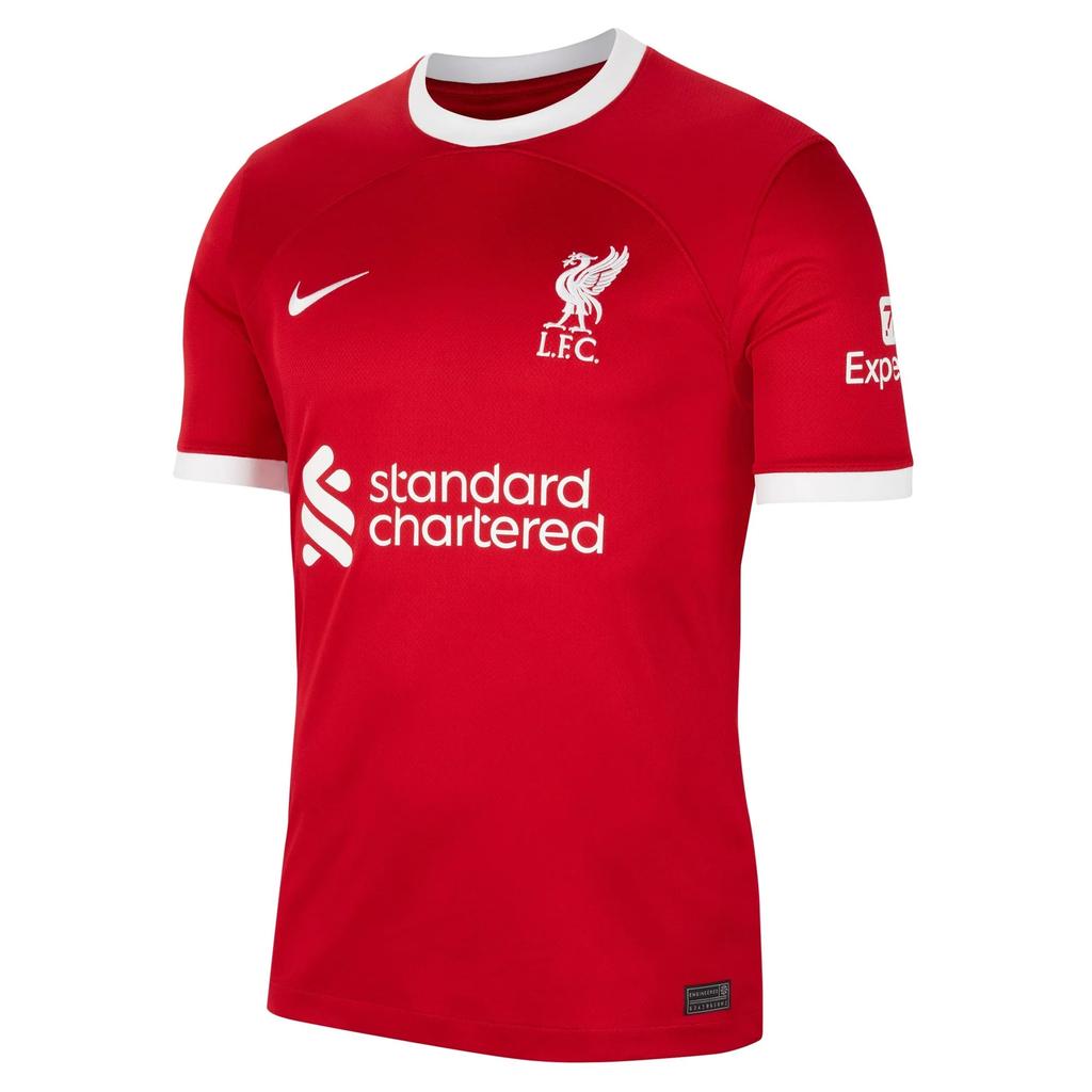 Nike Liverpool 2023/24 Home Stadium Wave Pattern Soccer Jersey Men Tops Red White DX2692-688