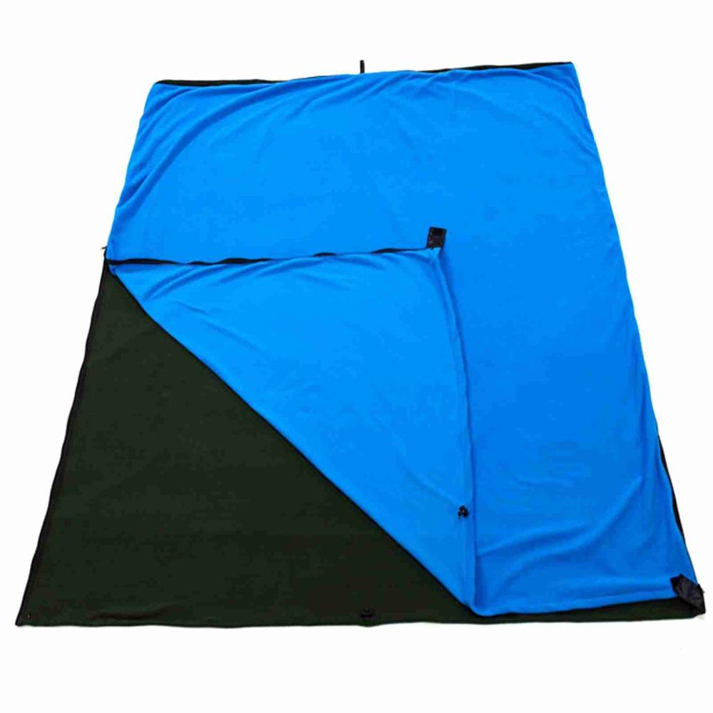 Two-Way Zipper Emergency Emergency Blanket Soft Outdoor Bivvy Sack Fleece Sleeping Bag  Camping