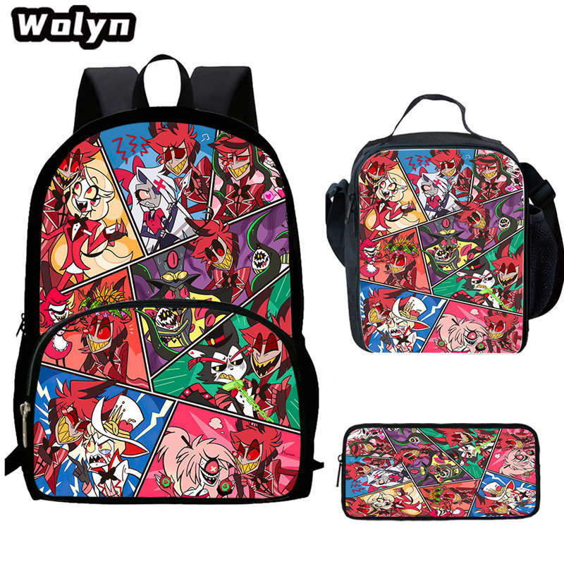 Hell Inn Hazbin Hotel Student School Bag High Value Leisure Oxford Ridge Relief Backpack