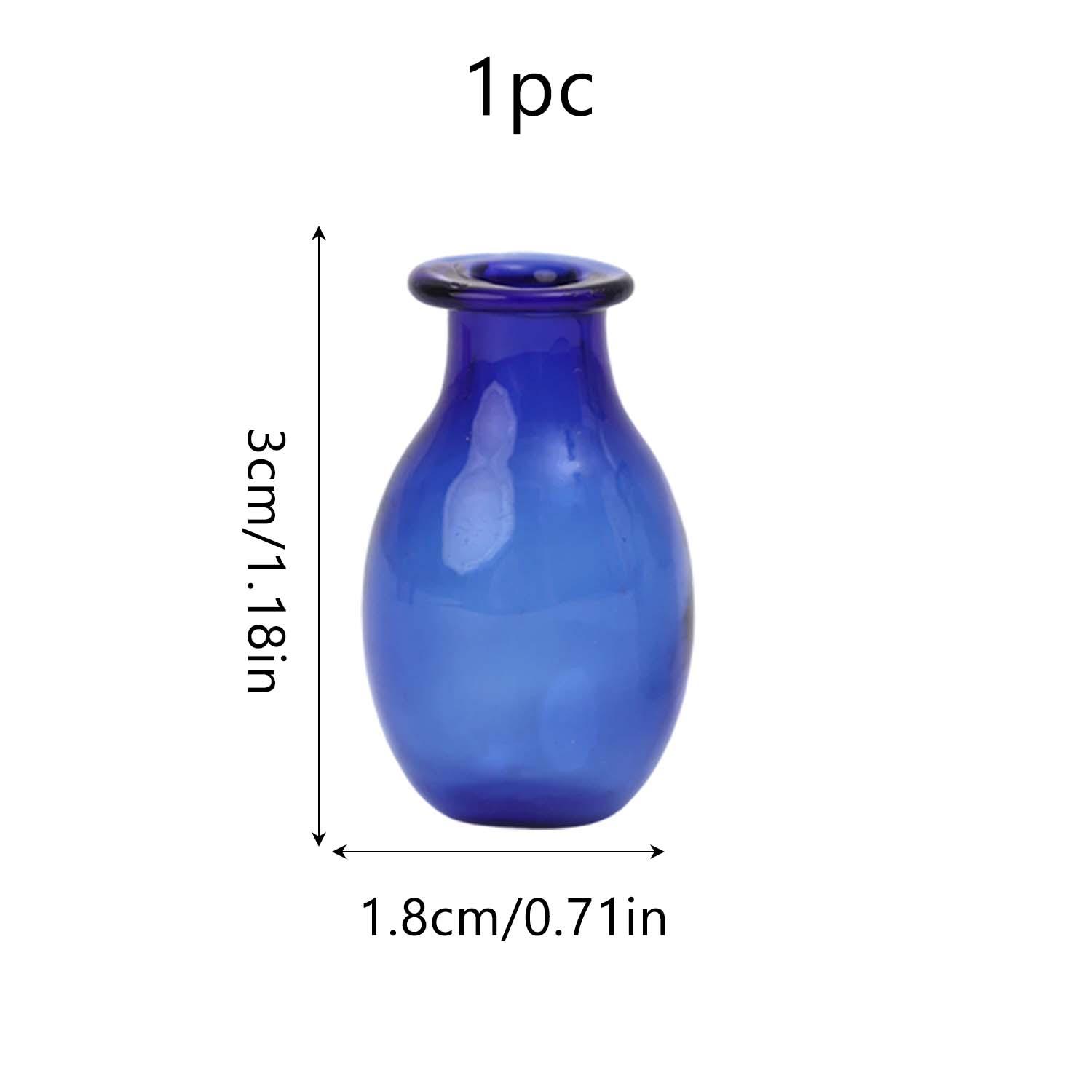 

20/1Pcs Multi Colored Mini Glass Vases Small Plant Home Kitchen Office Tabletop Decoration Supplies DIY Handmade Bottle Vase 1PC
