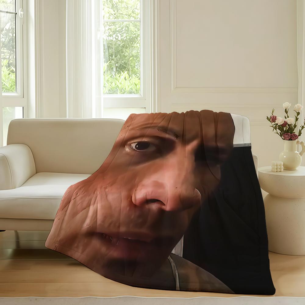 

Funny print Dwayne Johnson Blanket For Sofa Office Bed Plane Travel Sleep Read Relax Camping Soft And Warm 30x40in