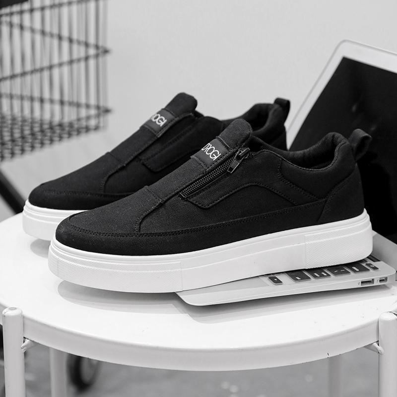 Fashion Platform Mens Casual Shoes Comfort Canvas Shoes Breathable Flats Man Sneakers Lightweight Slip on Walking Athletic Shoes