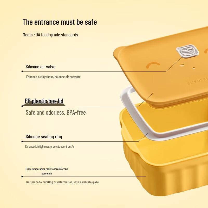 Buydeem Ceramic Piggy Portable Lunch Box