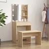 Ensemble avec coiffeuse et éclairage LED, Chêne Sonoma