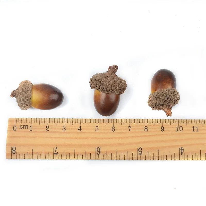 20/60PCS 3cm Artificial Mini Acorns, Fake Fruit Props Lifelike Oak Nut Plants Model Craft for Home Kitchen Table Decor