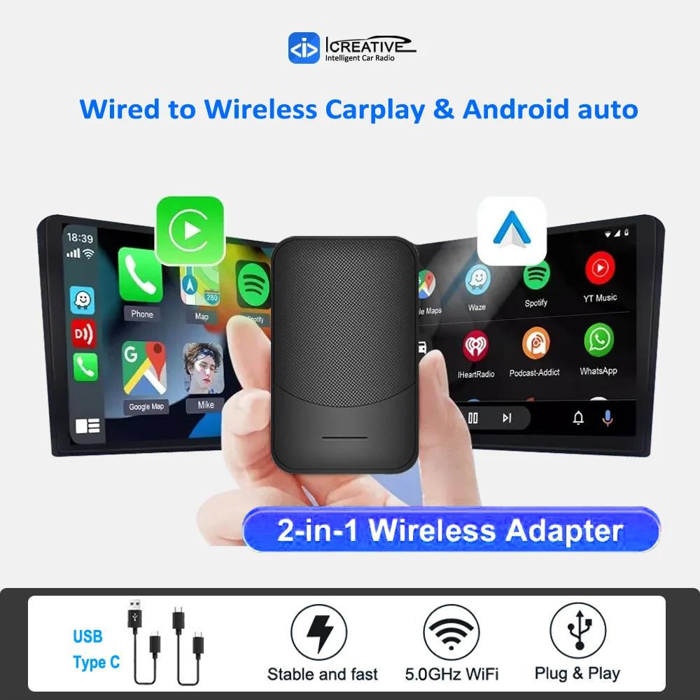 Wireless Carplay Adapter Converts OEM Wired To Wireless Carplay Dongle Plug & Play for Cars from 2017 for Apple iPhone iOS 10+