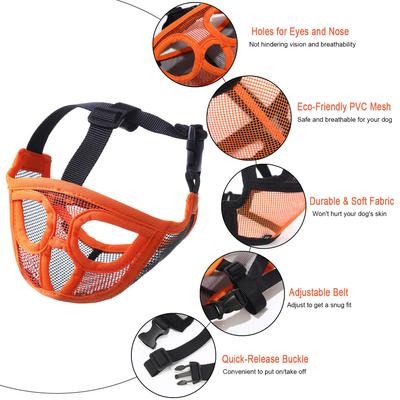 Kort snute Hundesnuten Bulldogsnuten Justerbar Pustende Mesh for Trening Biting Bjeffing