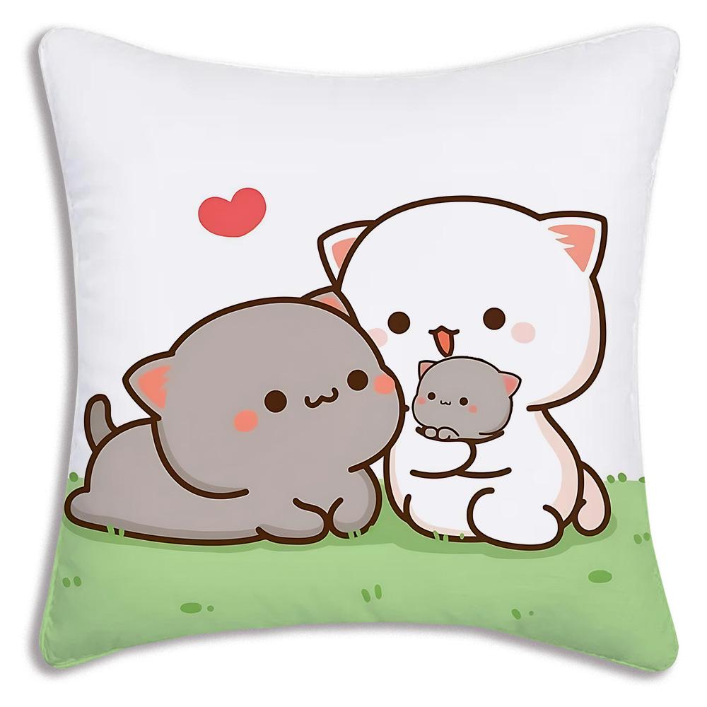 

Cute PeachS And G-GomaS Pillow Covers Cartoon Sofa Decorative Home Double-sided Printing Short Plush Cute Cushion Cover 30cmx30cm