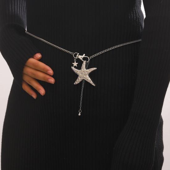 Seestern Taillenkette für Damen Boho Gürtel Verstellbare Länge Sommer Strandurlaub Accessoire für Kleider