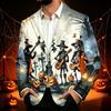 Men's Business Casual Corduroy with Halloween Print for Parties and Daily Wear
