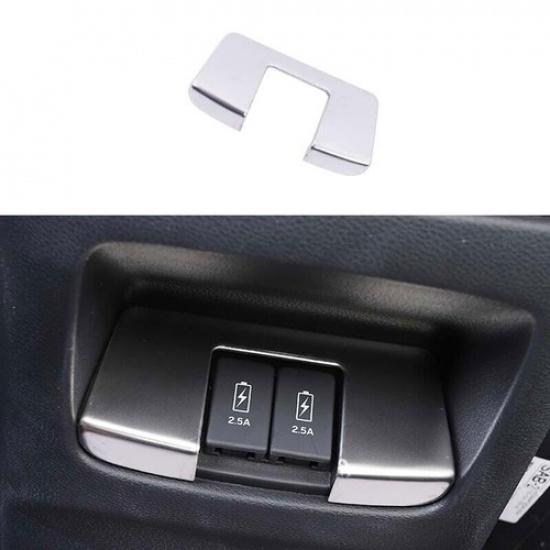 Fit For Honda CRV CR-V 2017- Cover Trim Silver Steel Rear Row USB Panel 1PCS