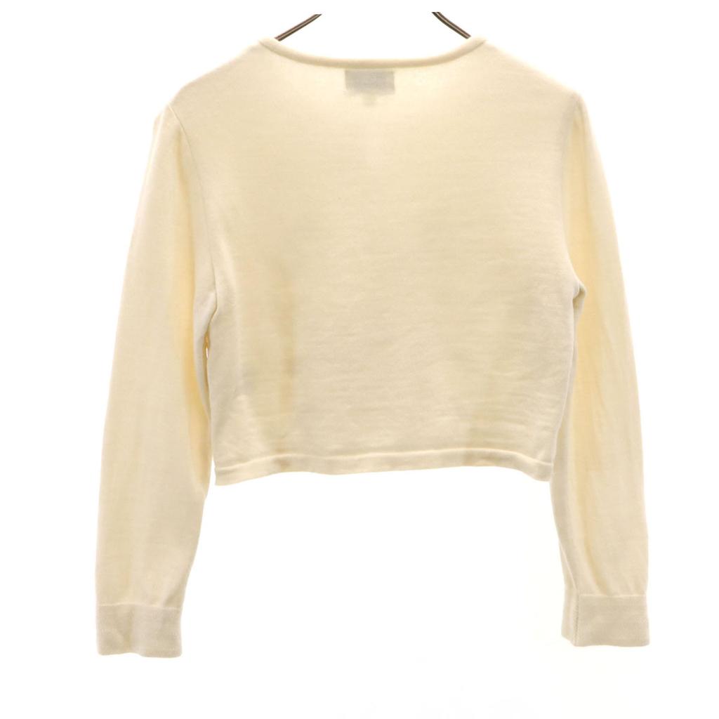 COURREGES Made In Japan Long Sleeve Race Switching Knit Cardigan 38 Ivory Women Used