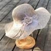 Summer Sun Hat Female Sunscreen Linen Fisherman Hat Sun Hat Beach Hat Travel Wild Flower Straw Hat Beach Seaside Vacation Travel Sun Protection Hat