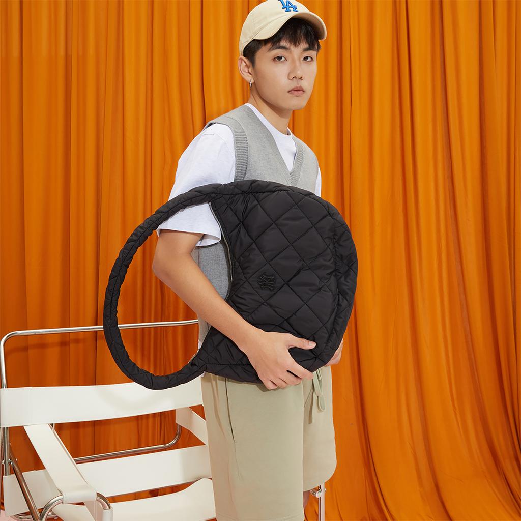 New MLB Polyester Cloud Bag, Dumpling Bag, Shoulder Bag, Hobo Bag, Handbag, Shoulder Bag Tubas Women's Black 3ABQL0936-50BKS